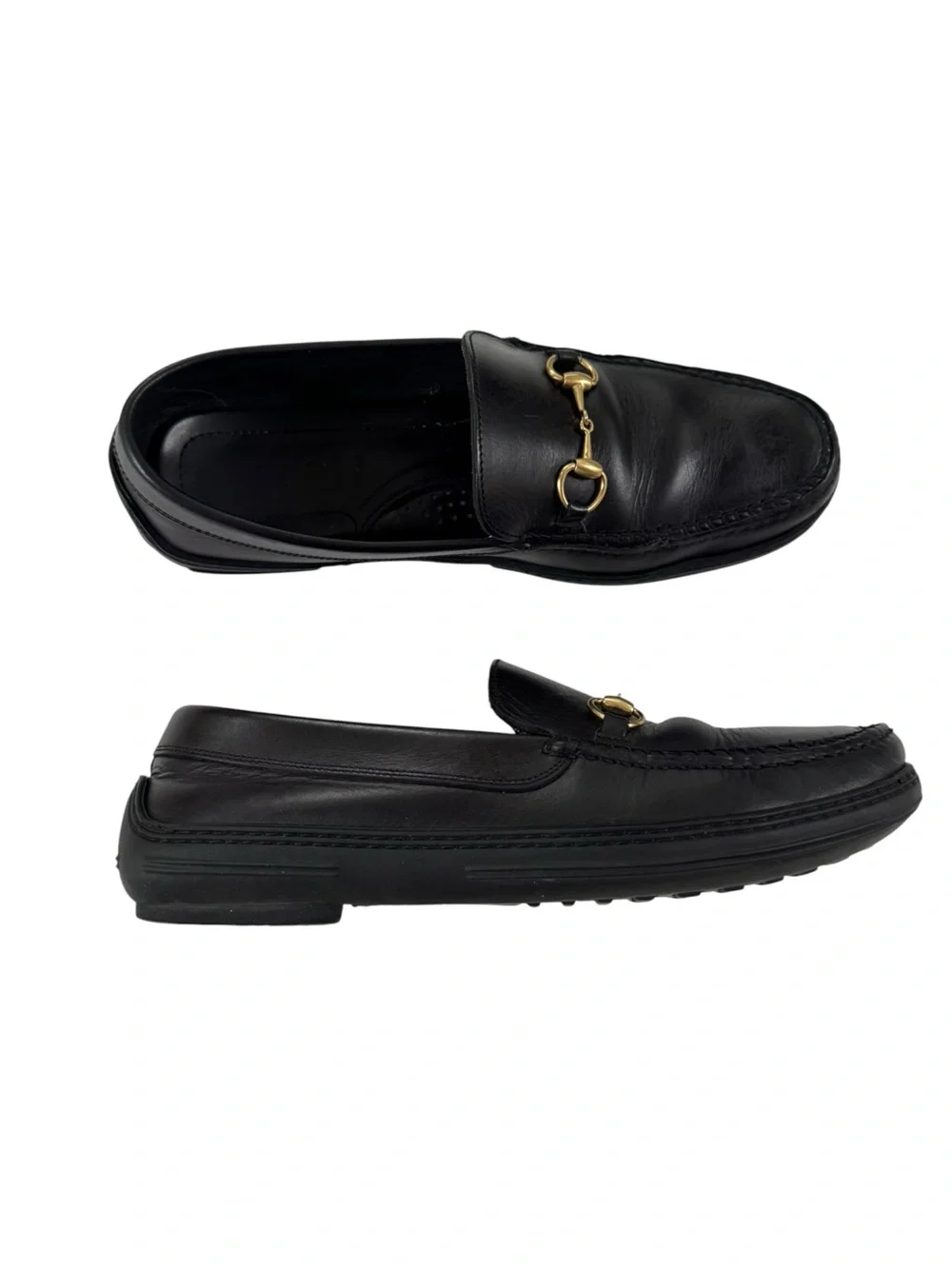 Gucci Horsebit Driving Loafers in Black Leather Mens 8/8.5